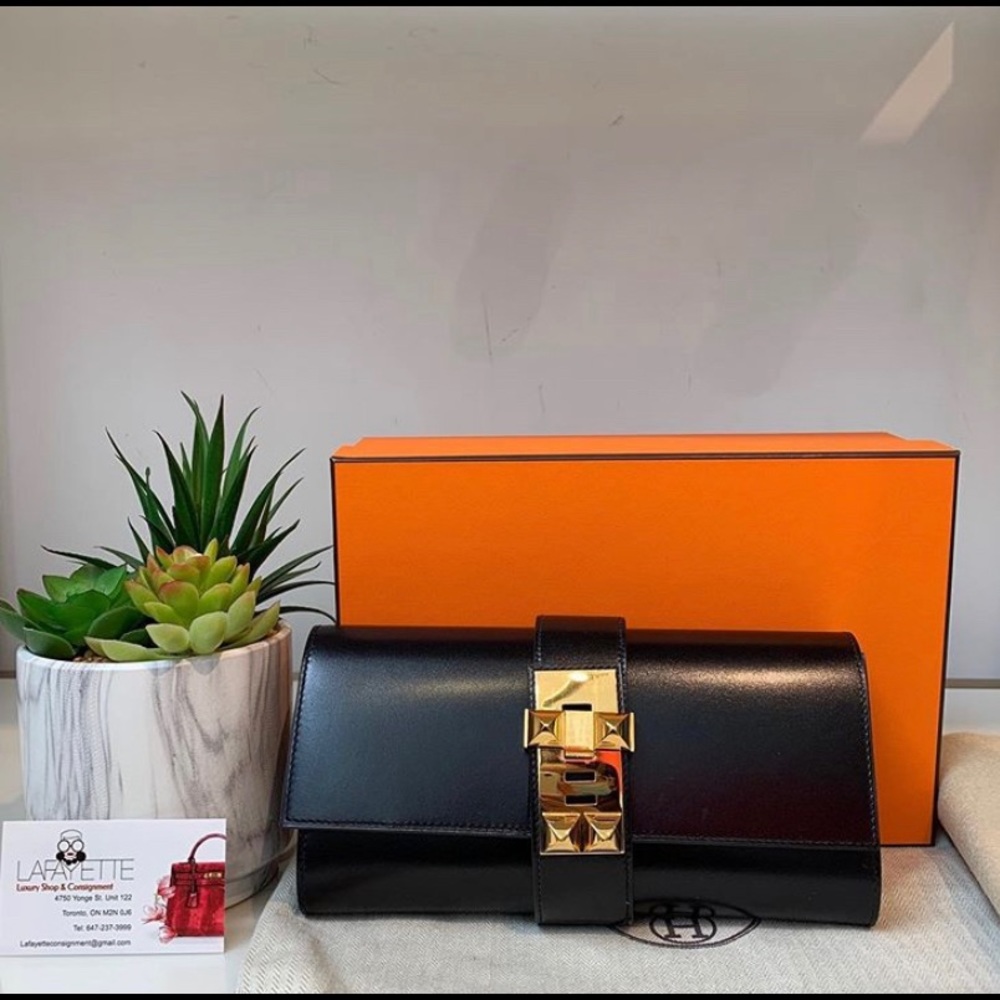 Hermes Medor 23 Clutch - Black